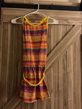 American Girl Lea Clark Yellow & Pink Aztec-Print Tank Dress